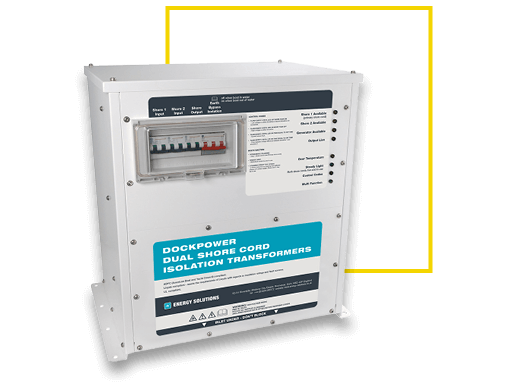 Dual shore cord isolation transformer